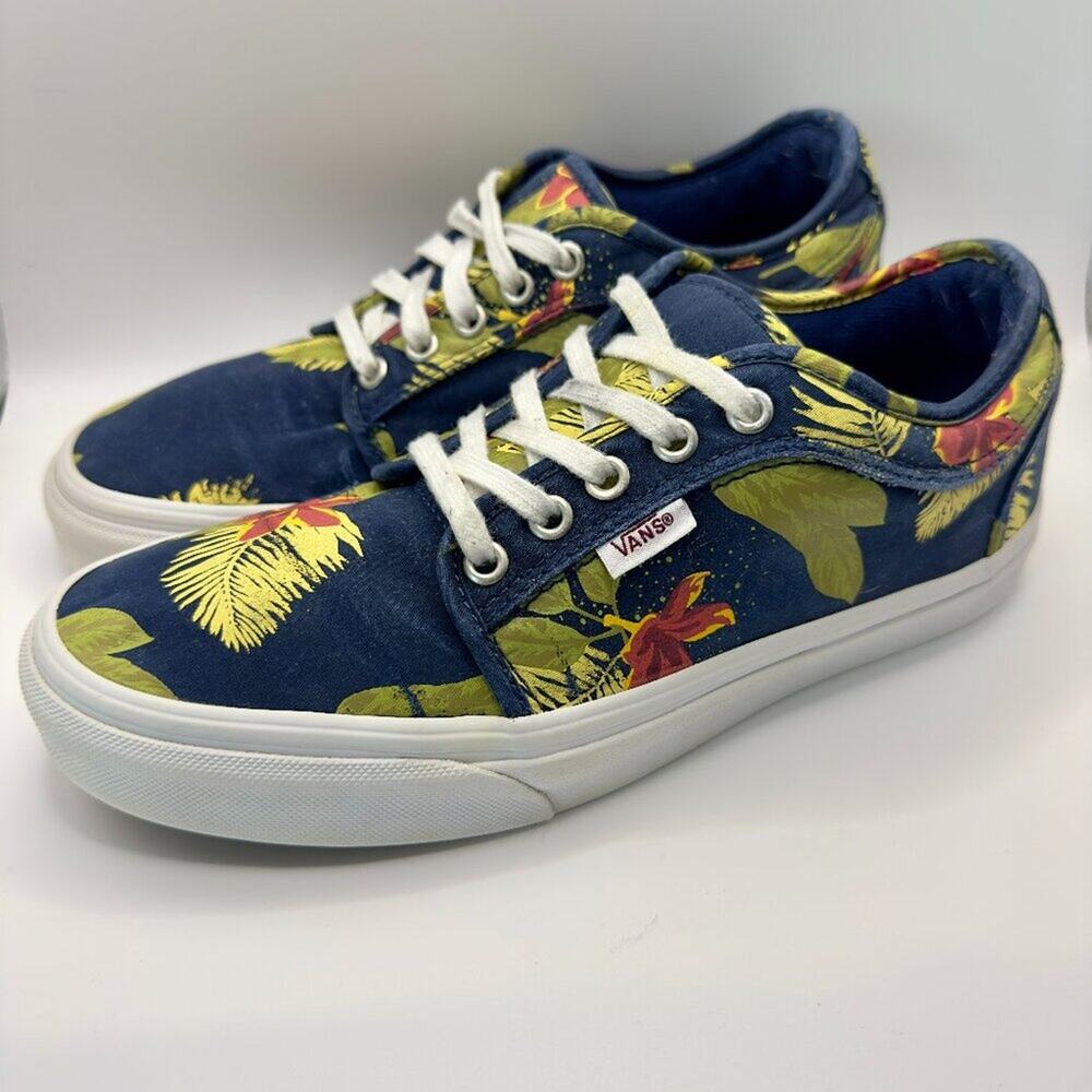 VANS Chukka Low Pro UltraCush Tropical Skate Shoes Men 7 Women 8.5 Floral Navy